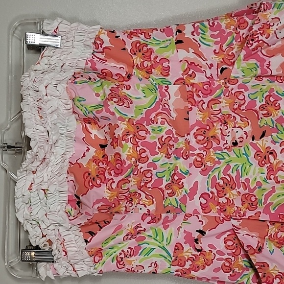 Lilly Pulitzer Ferra Call Me Kitty Cat Dress Size 4 Small Strapless Corset Mini - Picture 3 of 16